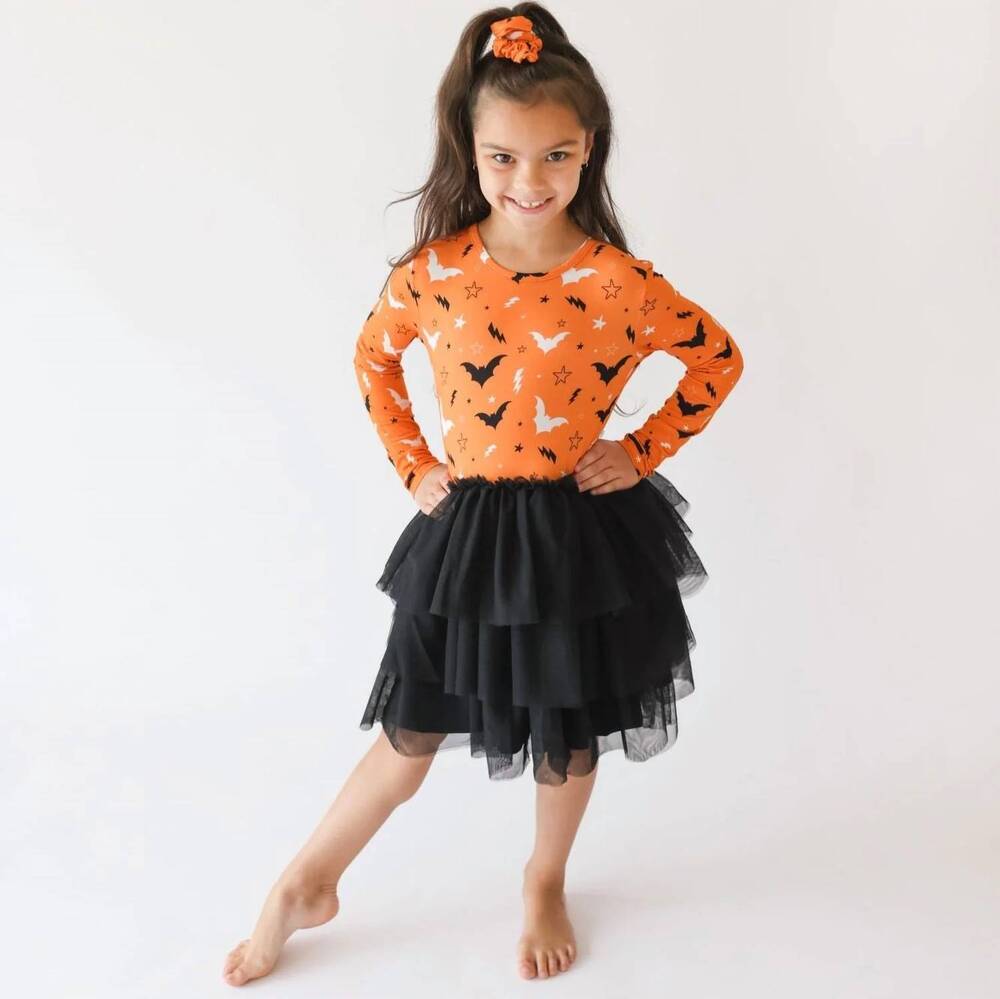 NEW POSH PEANUT hendrix long sleeve tulle dress in orange